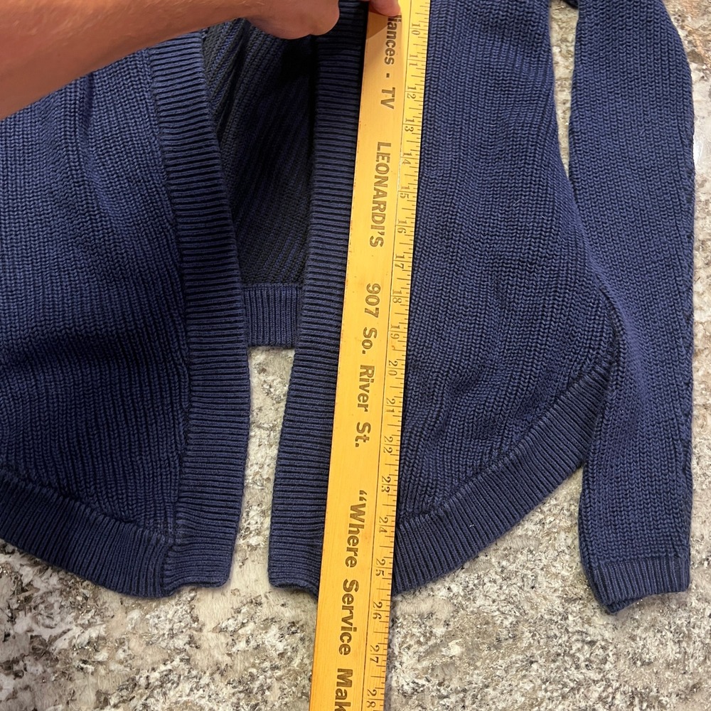 Ivivva Lululemon Girls Navy Blue Knit Hooded Open Cardigan Sweater SZ 12 IG3610S - Picture 4 of 5